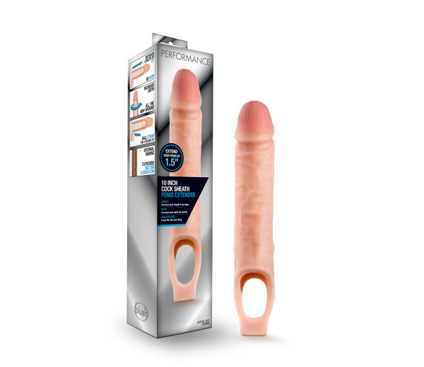 Blush - Performance - 10 Inch Cock Sheath Penis Extender - Vanilla - Cockrings