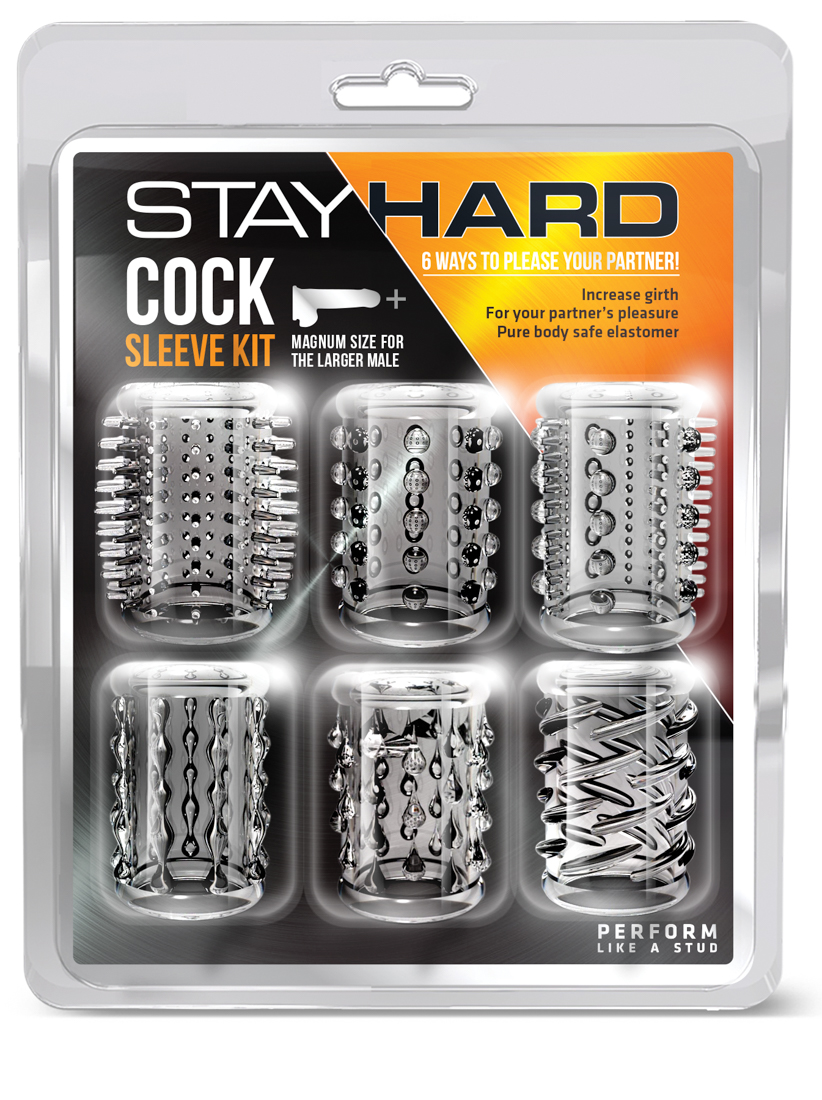 Blush - Stay Hard Cock Sleeve Kit - Clear - Cockrings