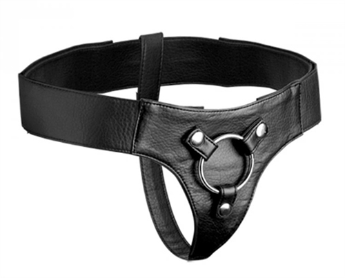 XR Brands - Domina Adjustable Wide Band Strap on Harness - Harnesses & Strap-Ons