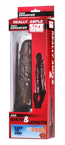 XR Brands - Really Ample Penis Enhancer Sheath - Brown - Penis Extension & Sleeves