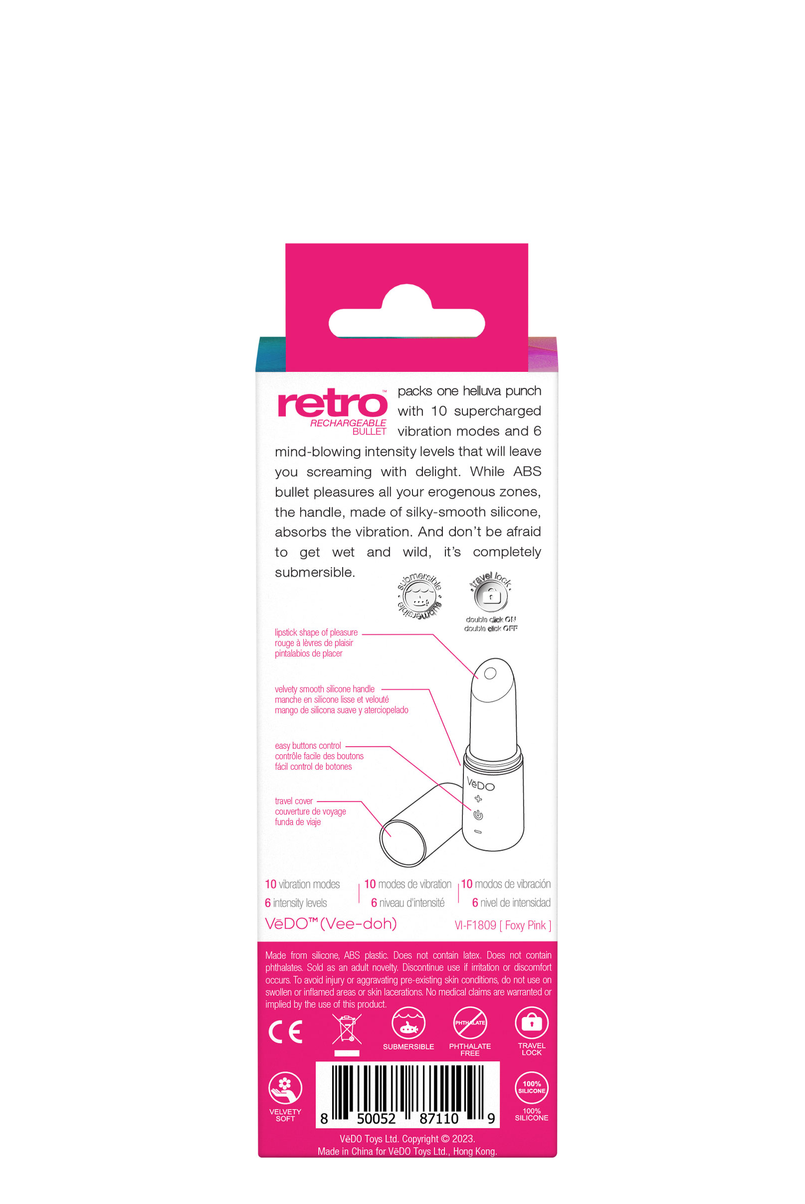 VeDO - VeDO Retro Rechargeable Bullet Pink - Vibrators - Silicone