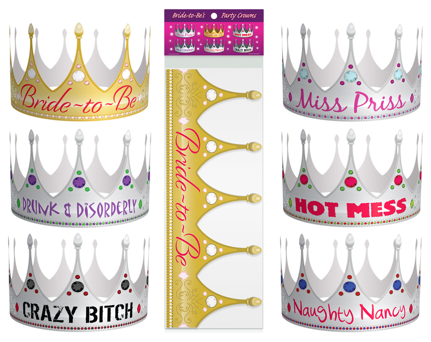 Kheper Games - Bride-to-Be Party Crowns - Bachelor & Bachelorette Items