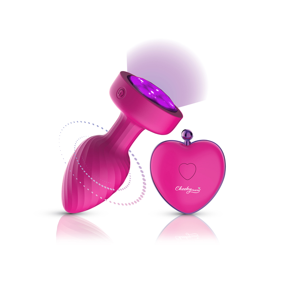 Viben - Twila Twirling Purple Gem Light Up Vibrating Plug With Pnk Heart Remote - Anal Toys & Stimulators