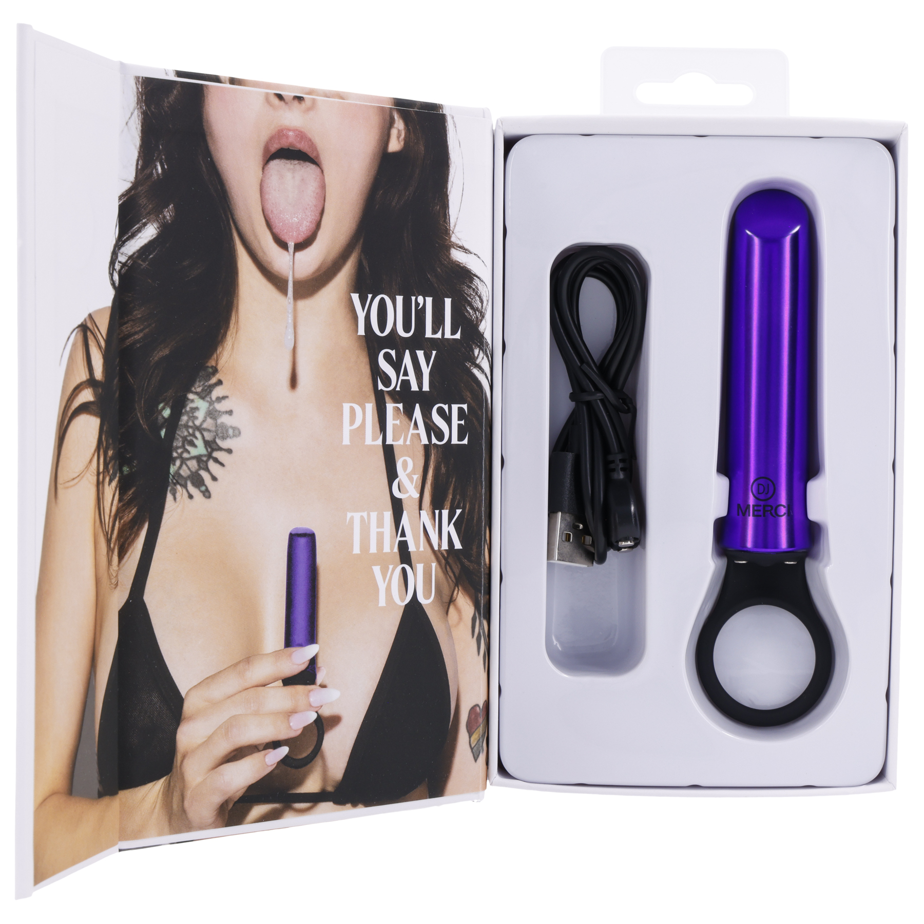 Doc Johnson - Merci Power Play with Silicone Grip Ring Violet - Vibrators - ABS