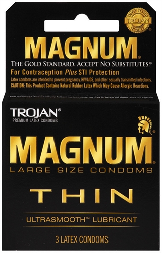 Paradise Marketing - Trojan Magnum Thin - 3 Pack - Condoms