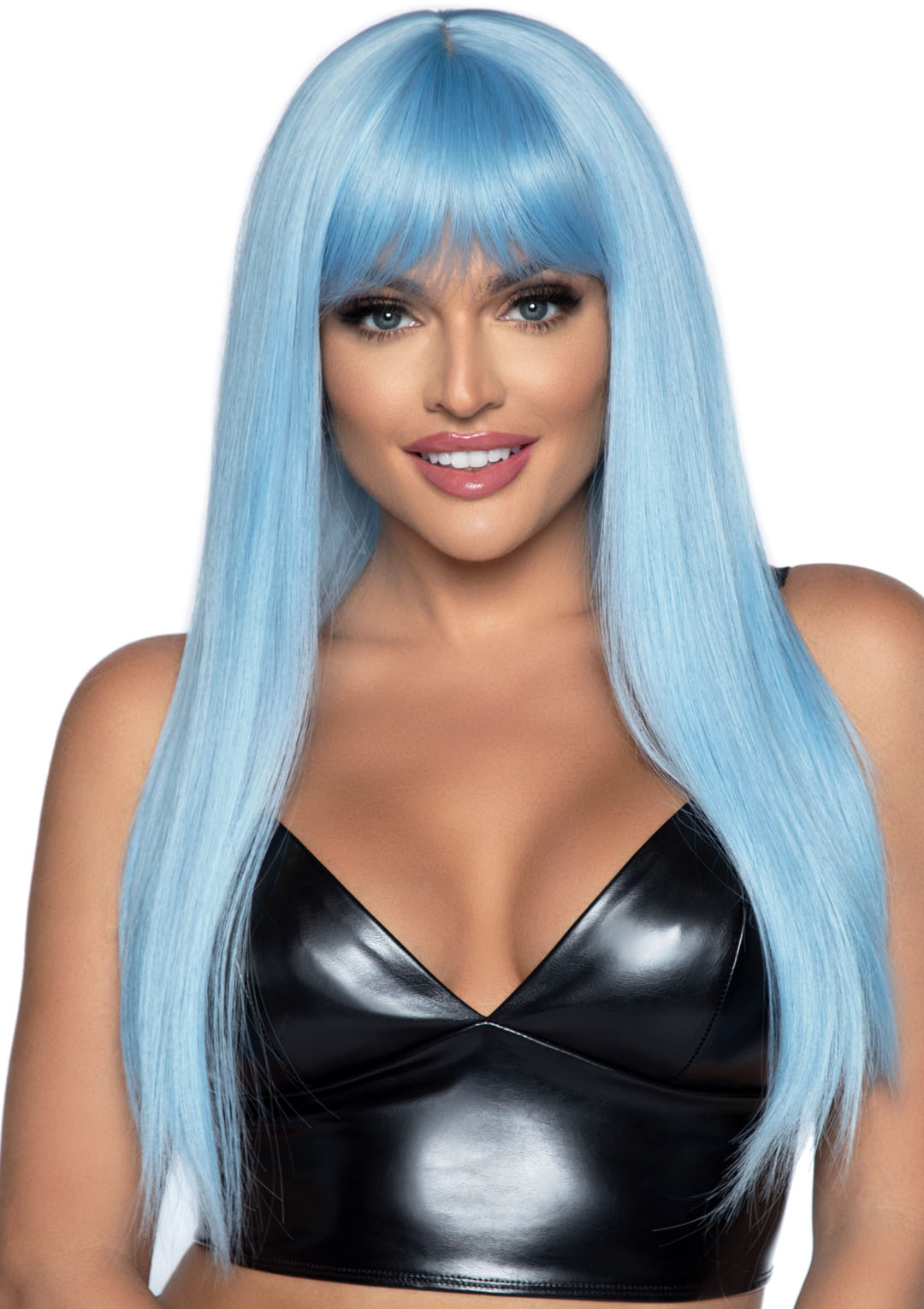 Leg Avenue - 24 Inch Long Straight Bang Wig Blue - Holiday Items
