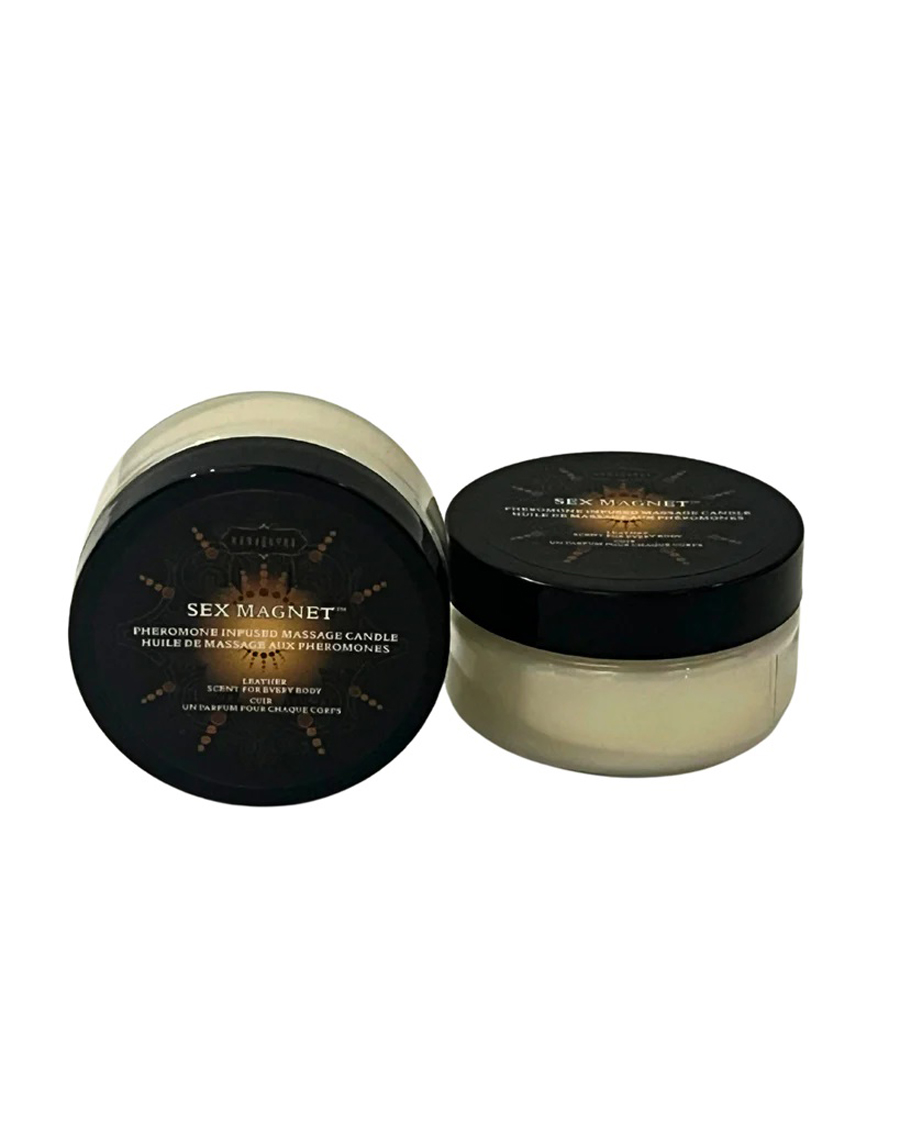 Kama Sutra - Leather Pheromone Massage Candle 1.7oz - Bath & Body