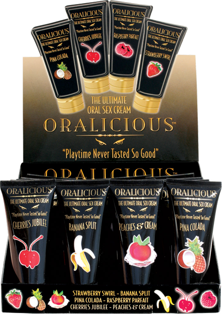 Hott Products - Oralicious - 24 Piece P.O.P. Display - 2 Fl. Oz. Tubes - Assorted Flavors - Displays-Bowls & Wall Displays