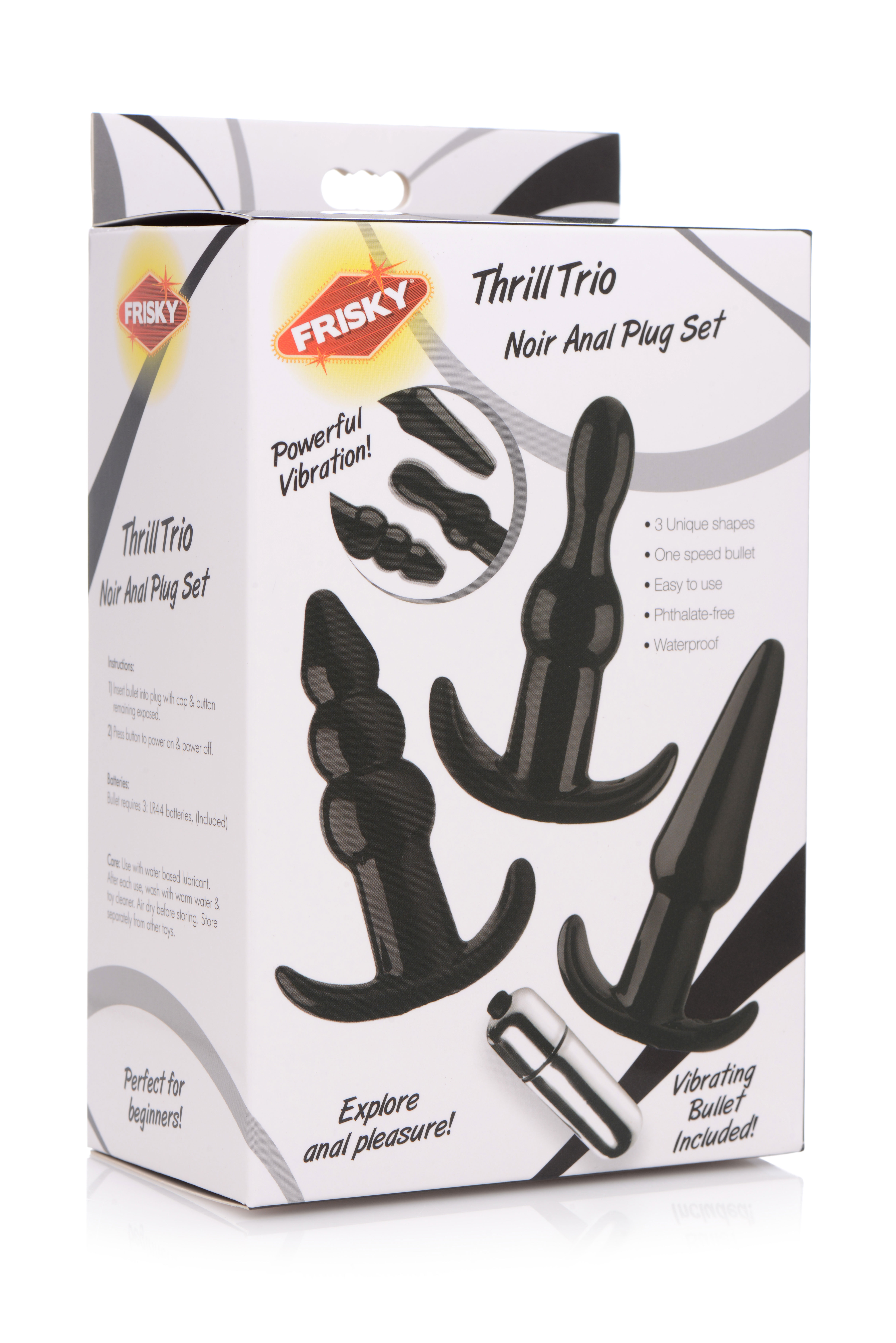 XR Brands - Thrill Trio Anal Plug Set - Black - Anal Toys & Stimulators
