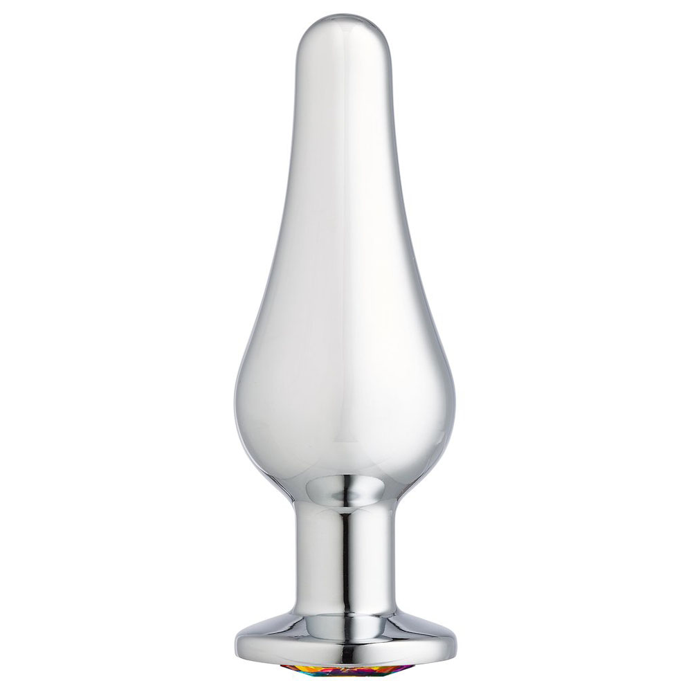 Cloud 9 Novelties - Cloud 9 Novelties Gems Silver Chrome Tall Plug - Medium - Anal Toys & Stimulators