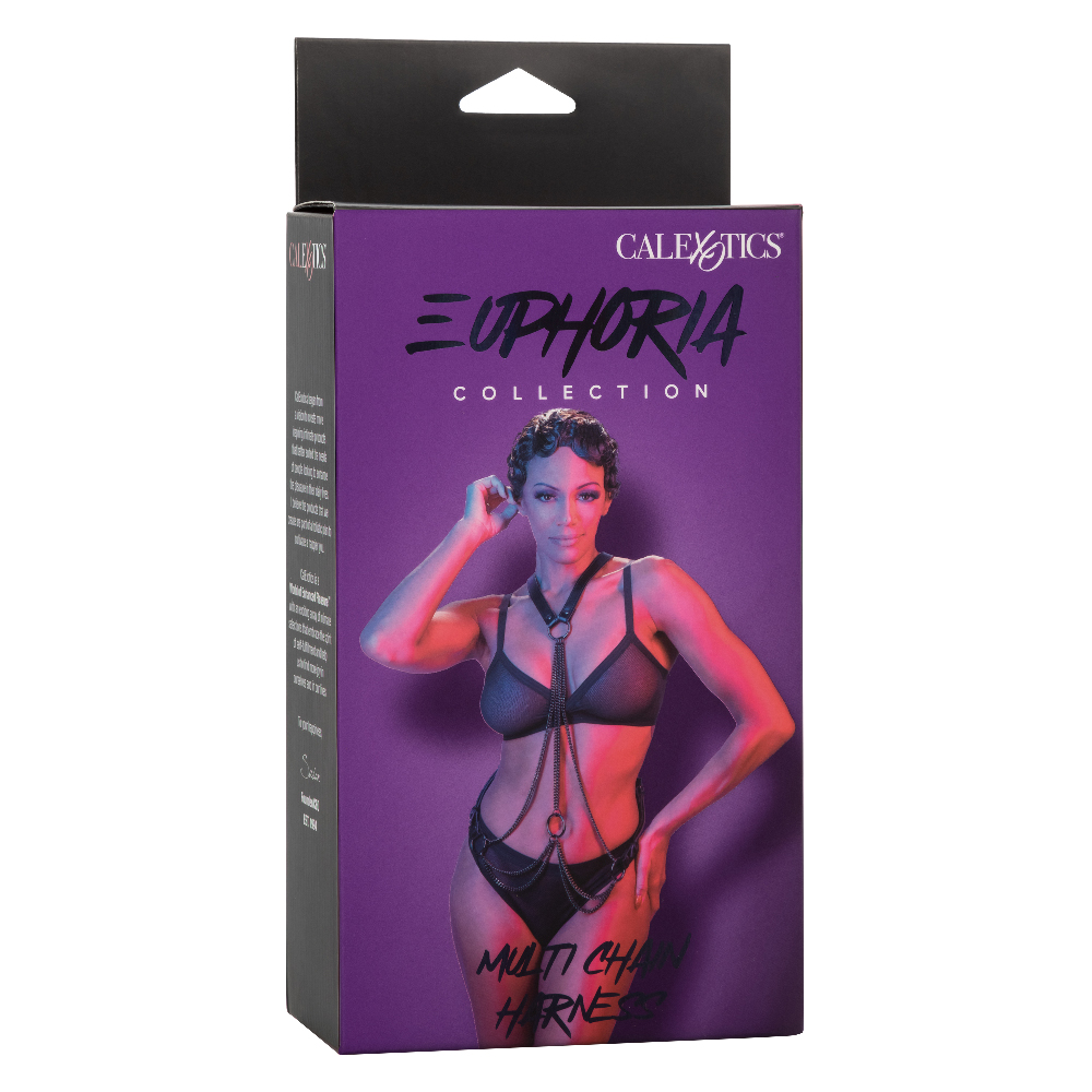 CalExotics - Euphoria Collection Multi Chain Harness - Black - Bondage & Fetish Toys