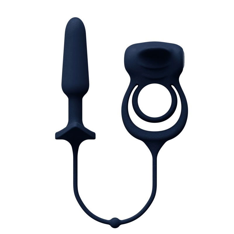 VeDO - Humper Rechargeable Dual C-Ring With Anal Plug - Black - Cockrings