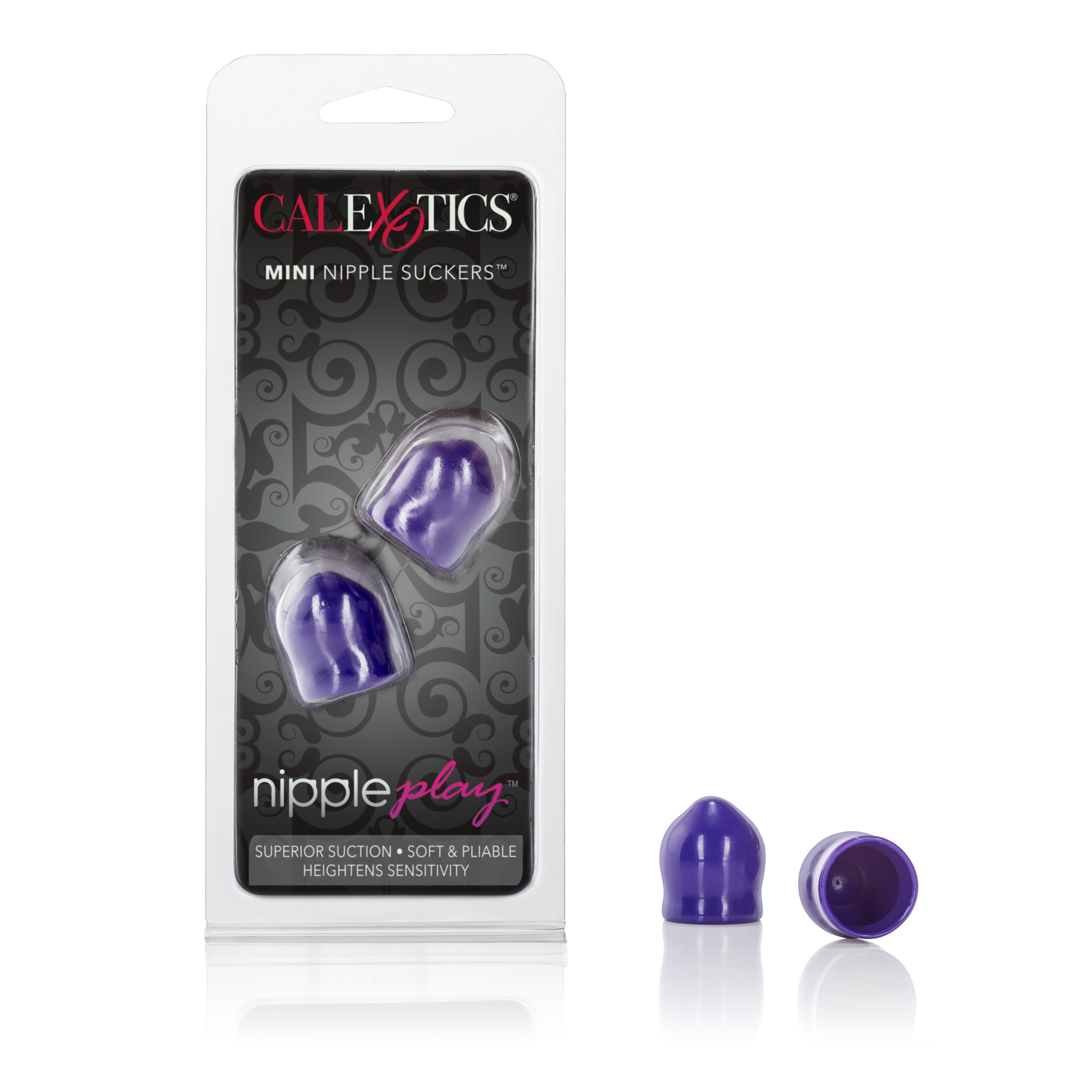 CalExotics - Nipple Play Mini Nipple Suckers - Purple - Nipple Stimulators