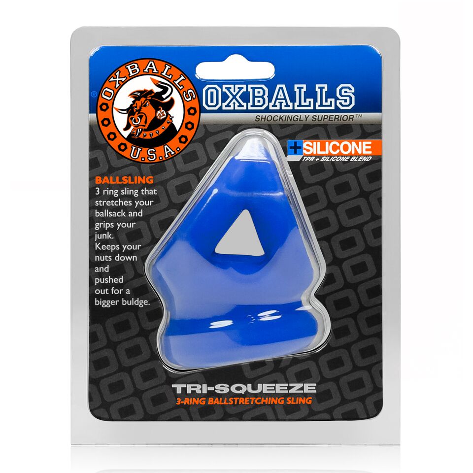 Oxballs - Tri-Squeeze Ball-Stretch Sling - Cobalt Ice - Cockrings