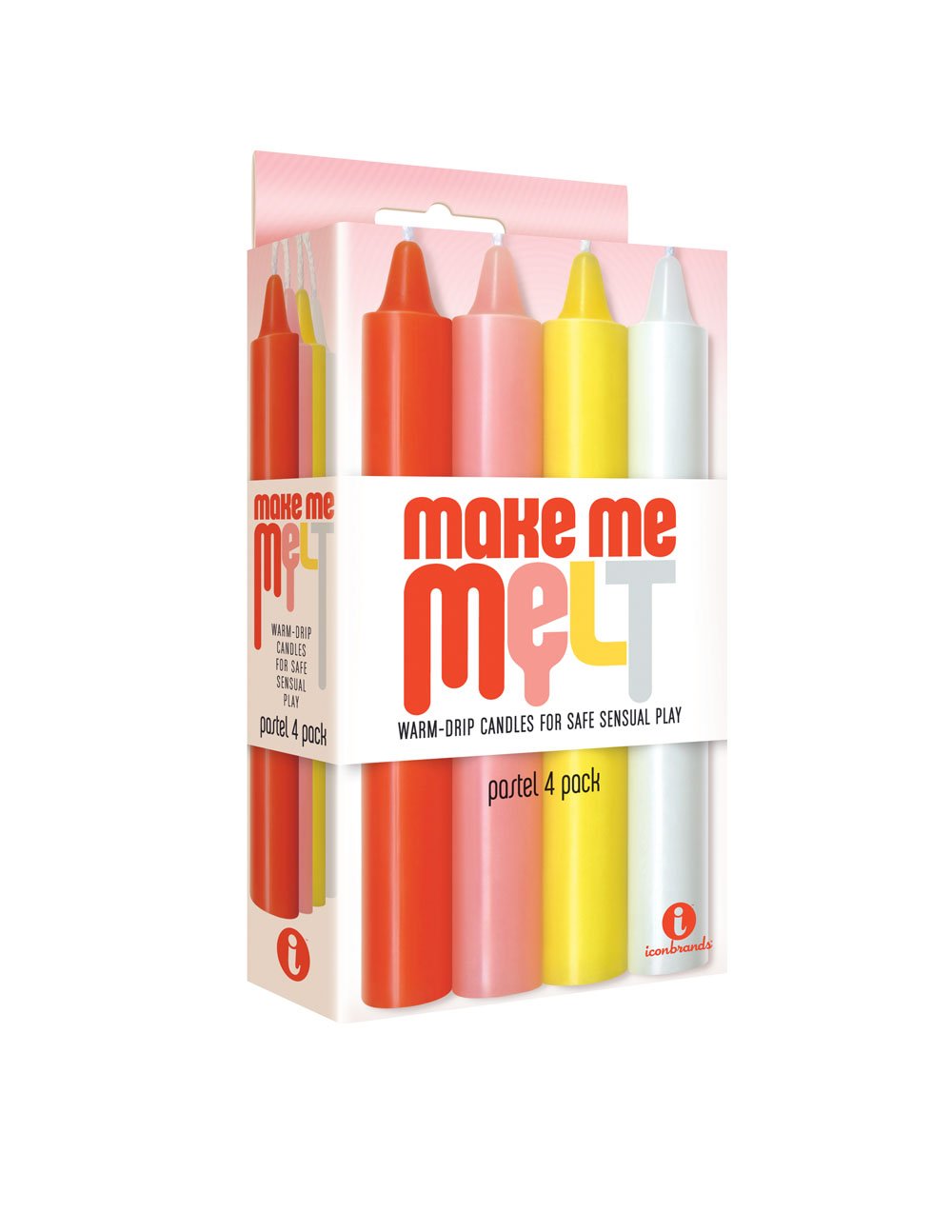 Icon Brands - The 9's Make Me Melt Sensual Warm-Drip Candles 4 Pack - Pastel - Bath & Body