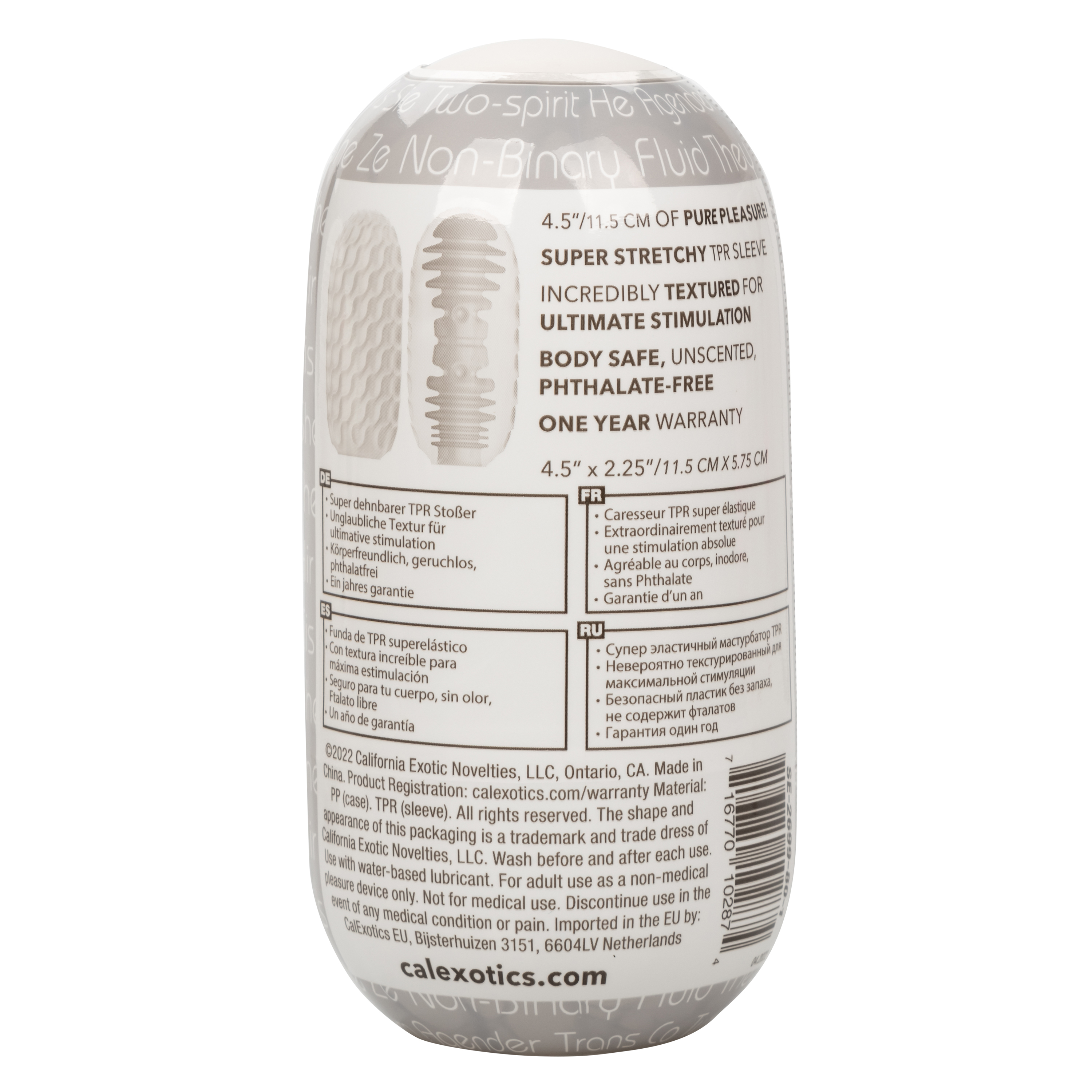 CalExotics - Boundless Reversible Ribbed Stroker - Clear - Masturbation Aids for Males