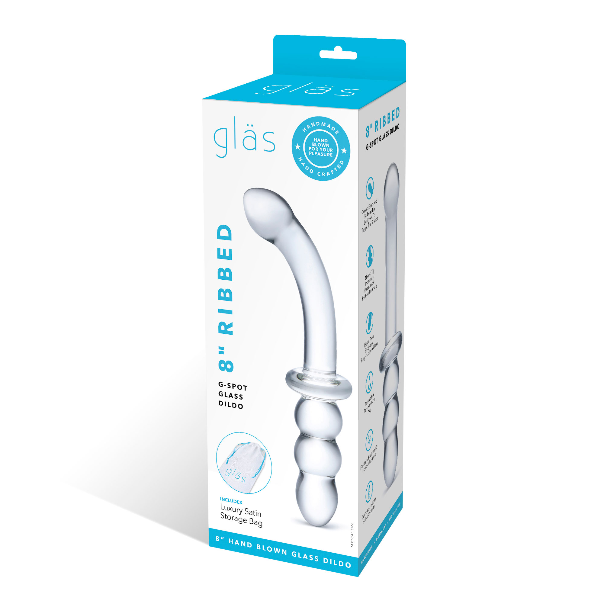Electric Eel - Glas 8 in. Ribbed G-Spot Glass Dildo - Dildos - Glass
