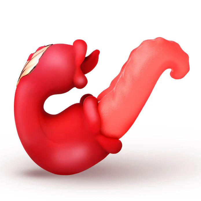 XR Brands - Lickgasm Lick Lasher Licking Vibrator - Red - Vibrators