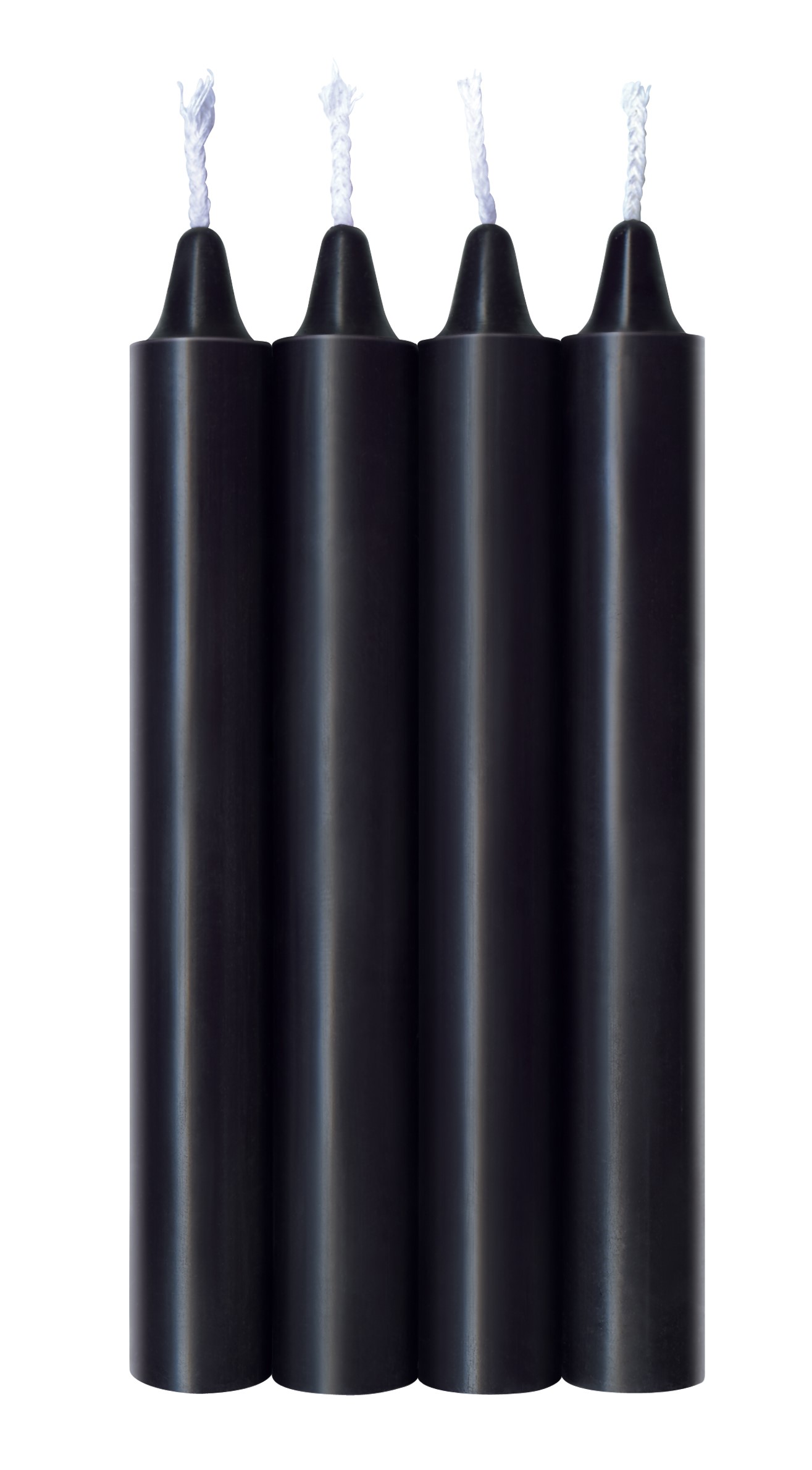 Icon Brands The 9''s, Make Me Melt Sensual Warm-Drip Candles, 4 Pack, Jet Black