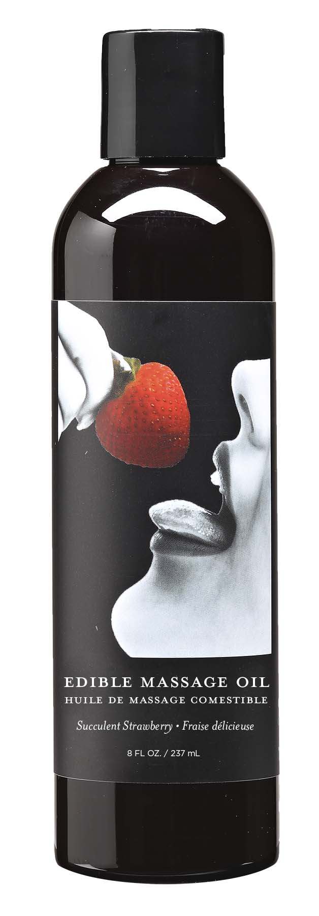 Earthly Body - Edible Massage Oil - Strawberry - 8 Fl. Oz. - Bath & Body