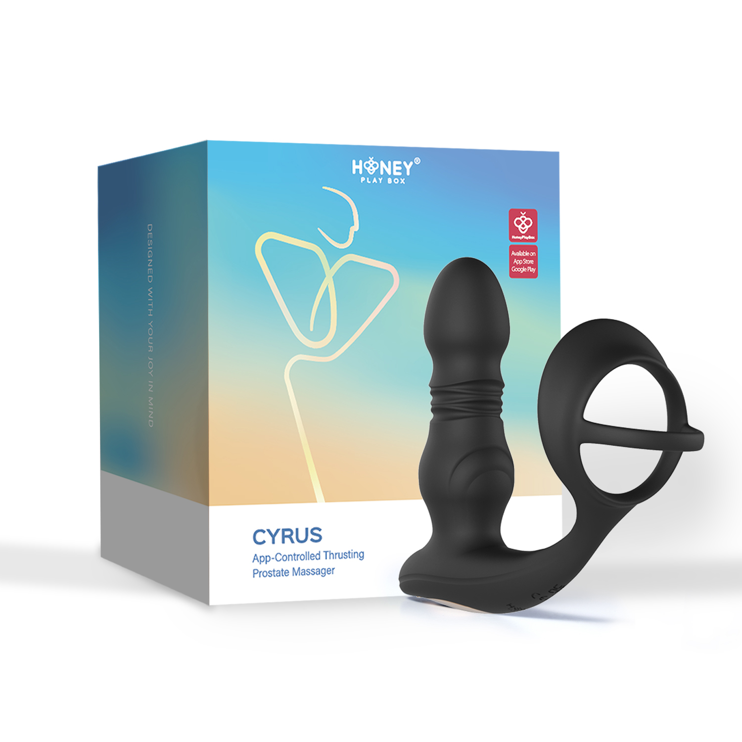 Honey Play Box - Cyrus - App Control Thrusting Prostate Massager - Black - Anal Toys & Stimulators