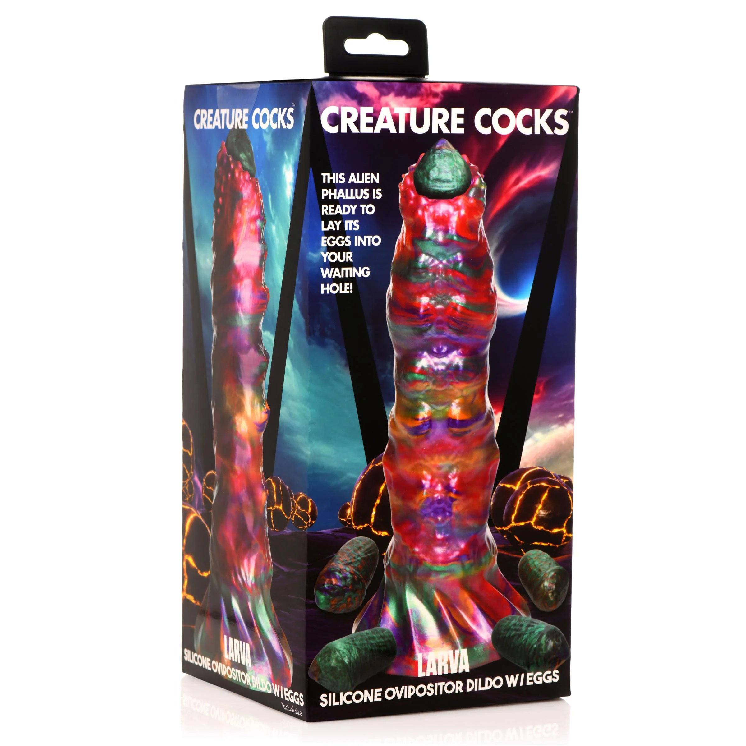 XR Brands - Creature Cocks Larva Silicone Ovipositor Dildo with Eggs - Dildos - Silicone