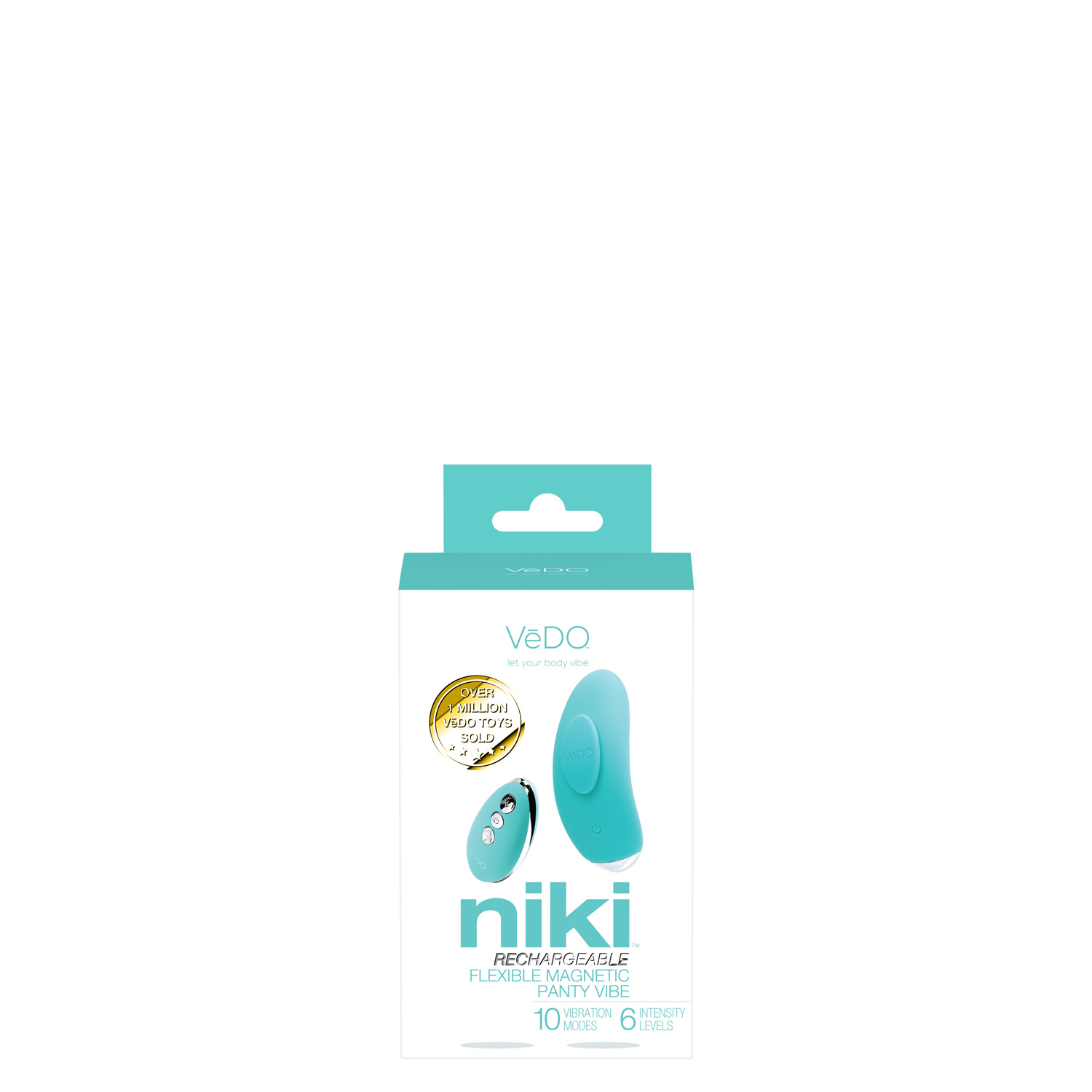 VeDO - Niki Rechargeable Flexible Magnetic Panty Vibe - Turquoise - Clit Stimulators