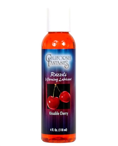 California Fantasies - Razzels Warming Lubricant - Kissable Cherry - 4 Oz. Bottle - Lubricants, Creams & Glides