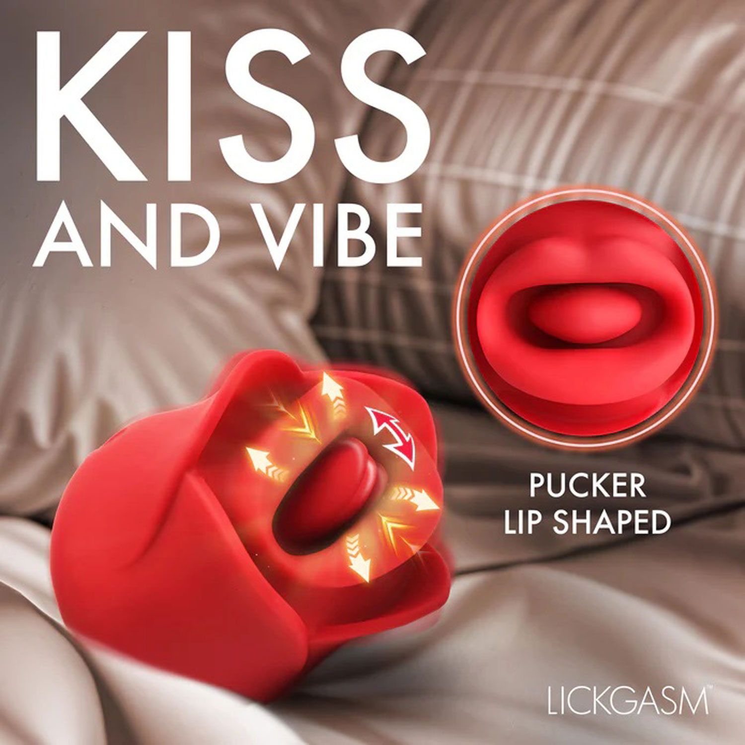 XR Brands - Sweet Kiss Kissing & Vibrating Clitoral Stimulator - Red - Vibrators - Silicone