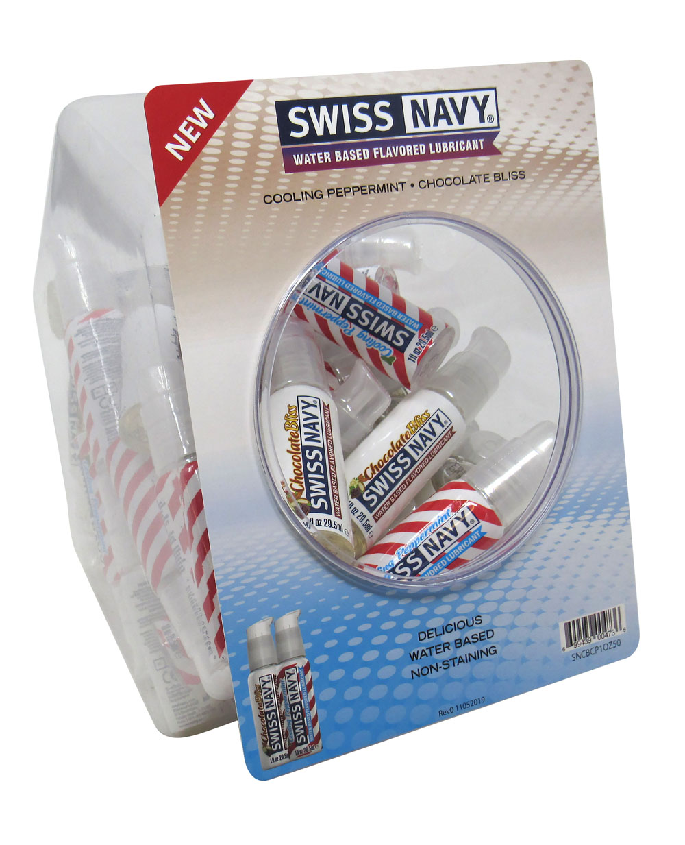 M.D. Science Lab - Swiss Navy Chocolate and Peppermint 1oz 50pc Fishbowl - Displays-Bowls & Wall Displays