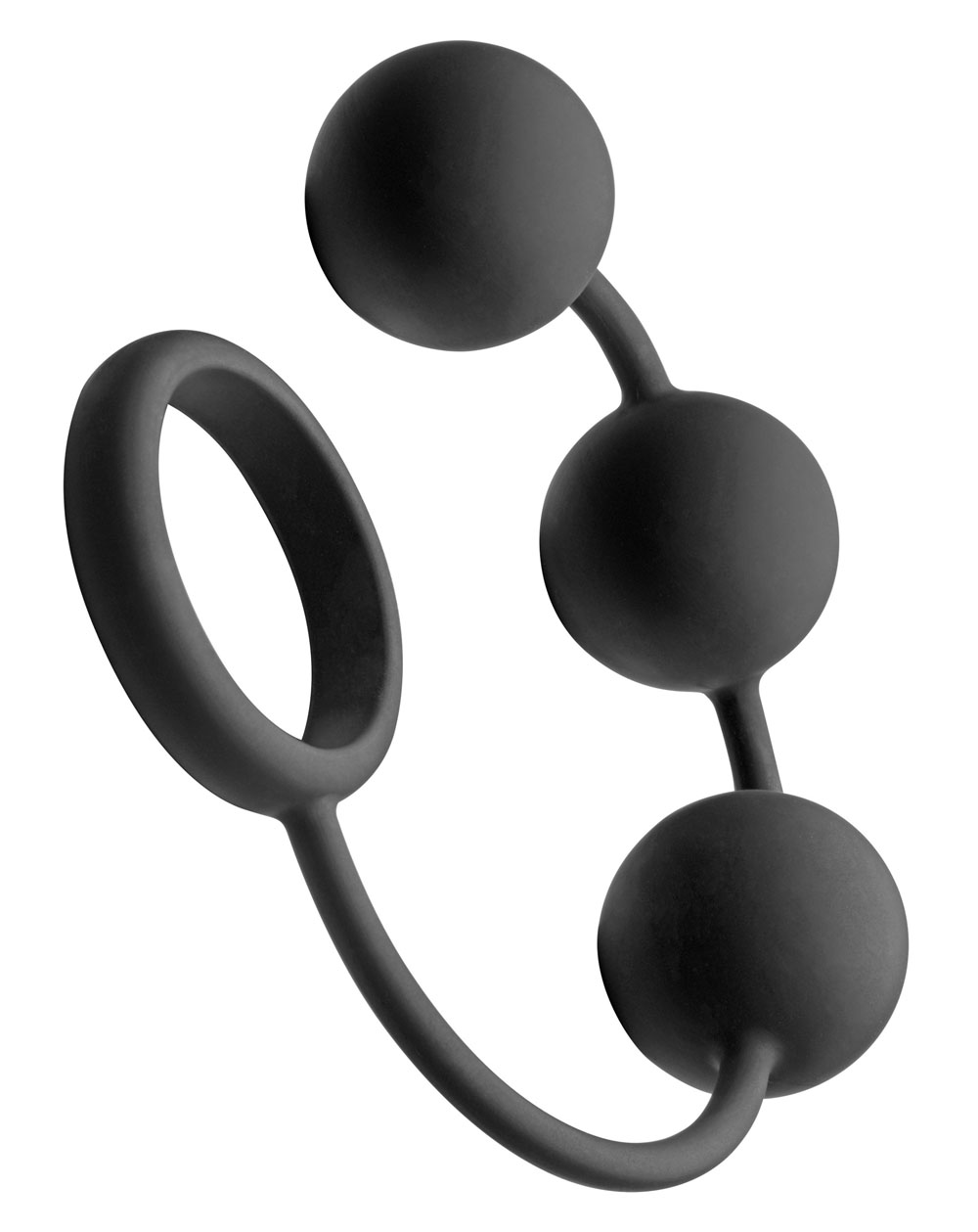 XR Brands - Tom of Finland Silicone Cock Ring With 3 Weighted Balls - Anal Toys & Stimulators