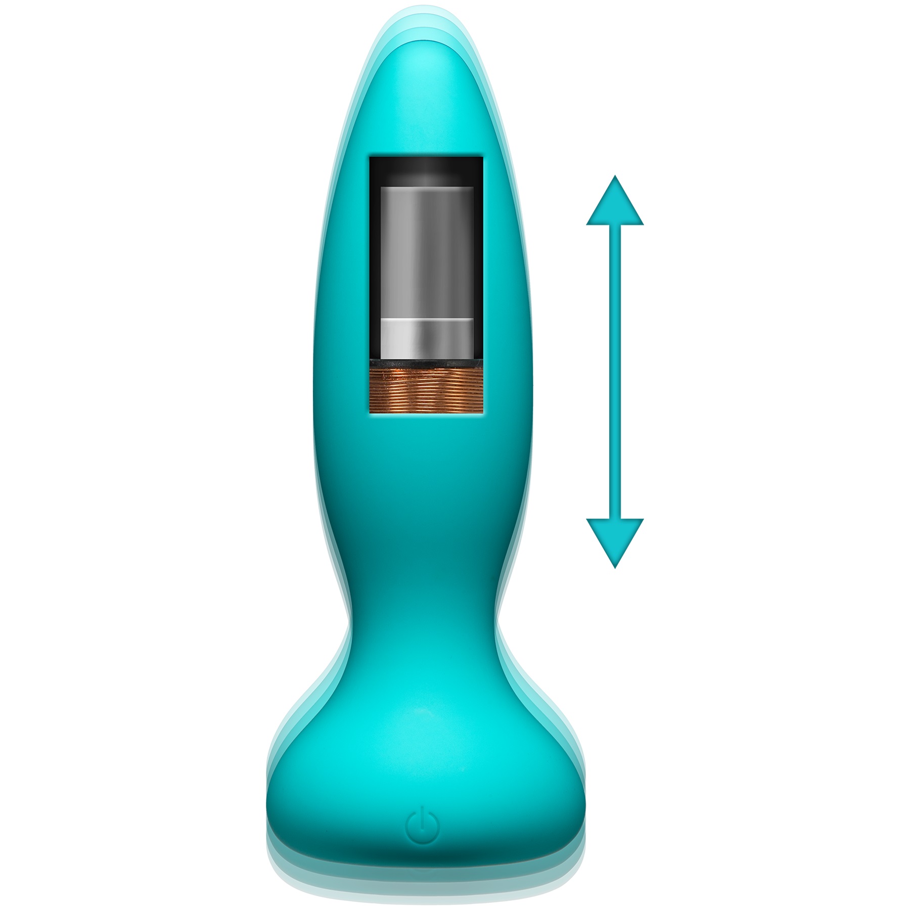 Doc Johnson A-Play Thrust Experienced Rechargeable Silicone Anal Plug with Remote Teal