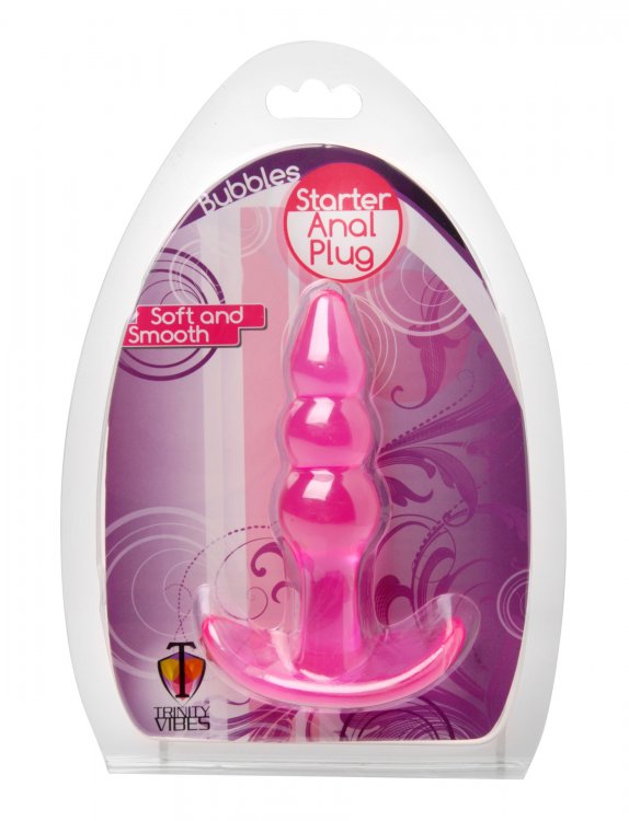 XR Brands - Bubbles Bumpy Starter Anal Plug - Pink - Anal Toys & Stimulators