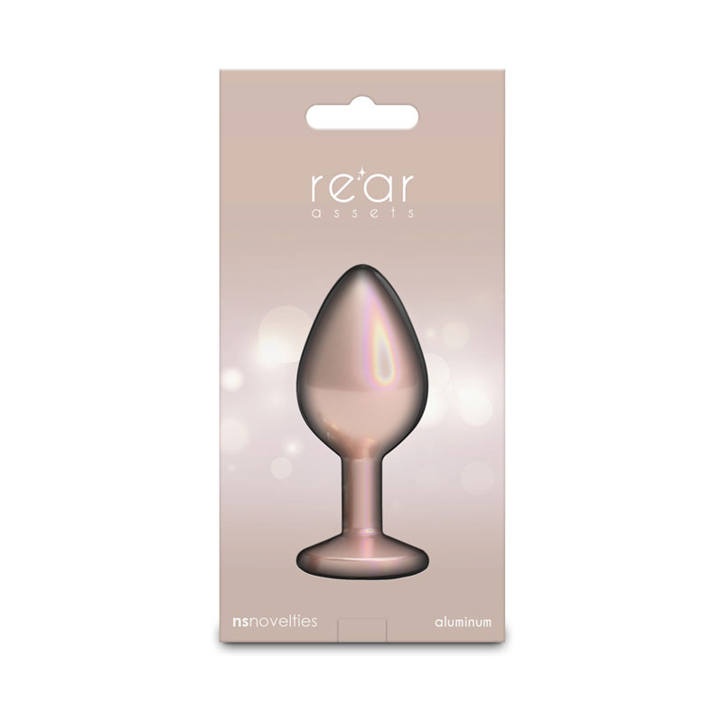 NS Novelties - Rear Assets Plug Iridescent Champagne/Clear Medium - Anal Toys & Stimulators - Metal