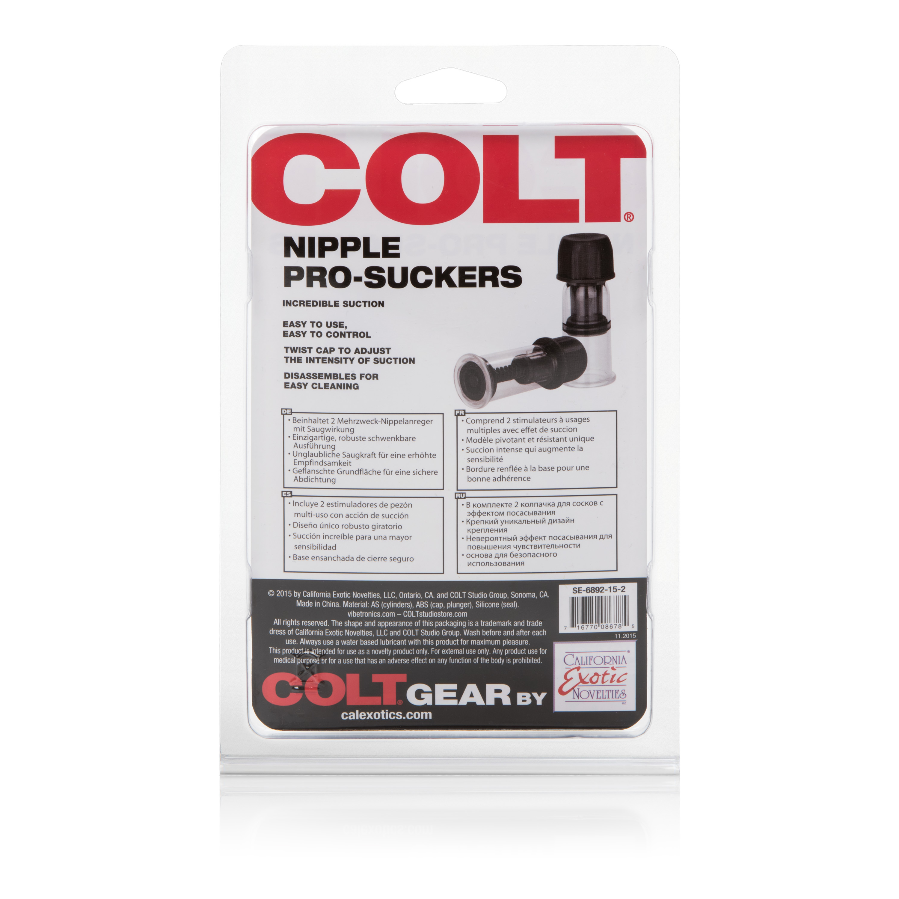 CalExotics - Colt Nipple Pro-Suckers - Black - Bondage & Fetish Toys