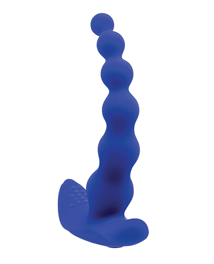 Gender X - Gender X Beaded Pleasure Rechargeable Remote-Controlled Vibrating Silicone Probe Vibrator Blue - Anal Toys & Stimulators - Silicone