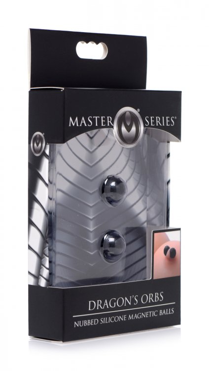 XR Brands - Master Series Dragon''s Orbs Nubbed Silicone Magnetic Balls - Bondage & Fetish Toys - Silicone