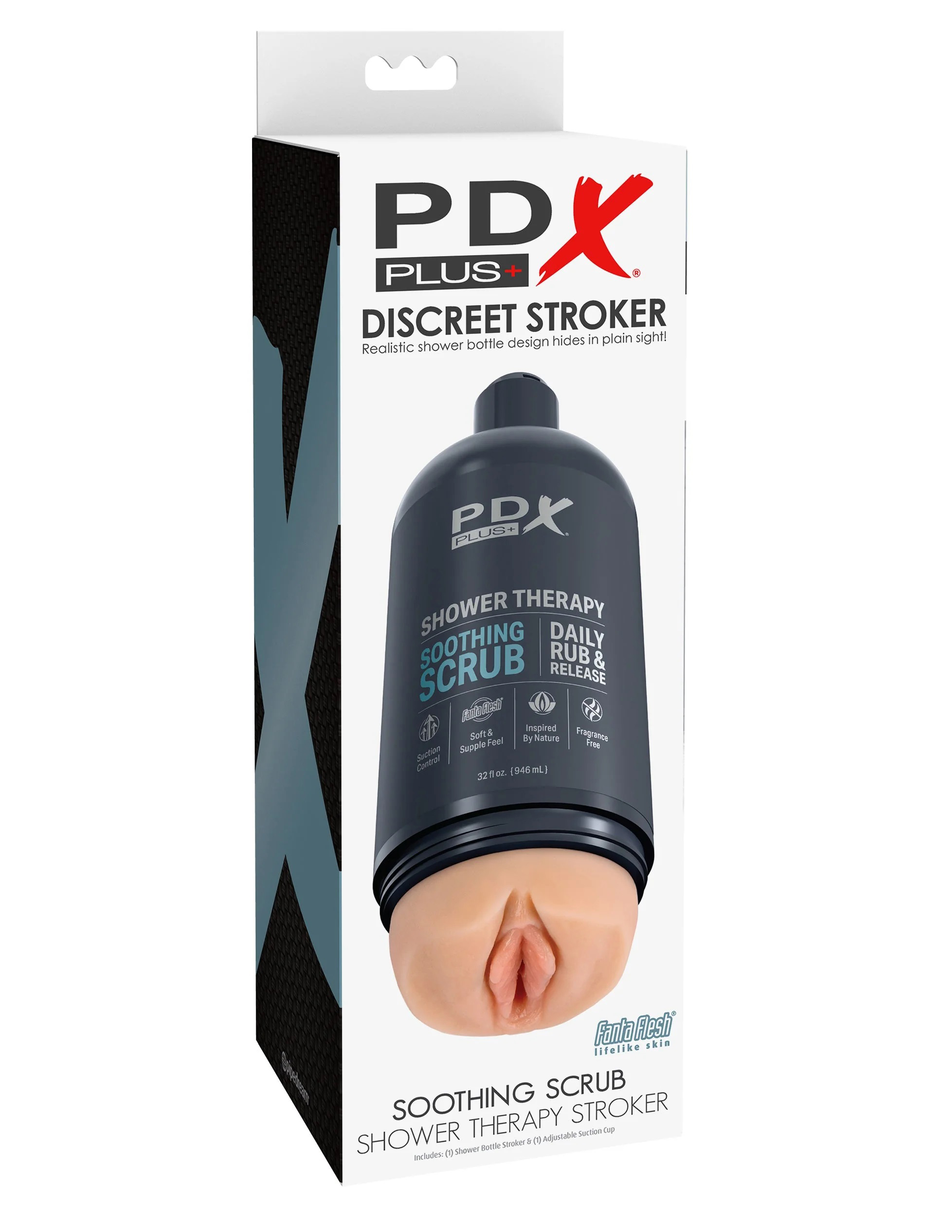 PDX Brands - PDX Plus Shower Therapy Soothing Scrub Light - Masturbation Aids for Males - TPE/TPR/Elastomers