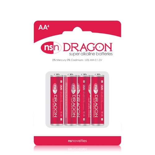 nsnovelties - Dragon - Alkaline Batteries - AA - 4 Pack - Batteries