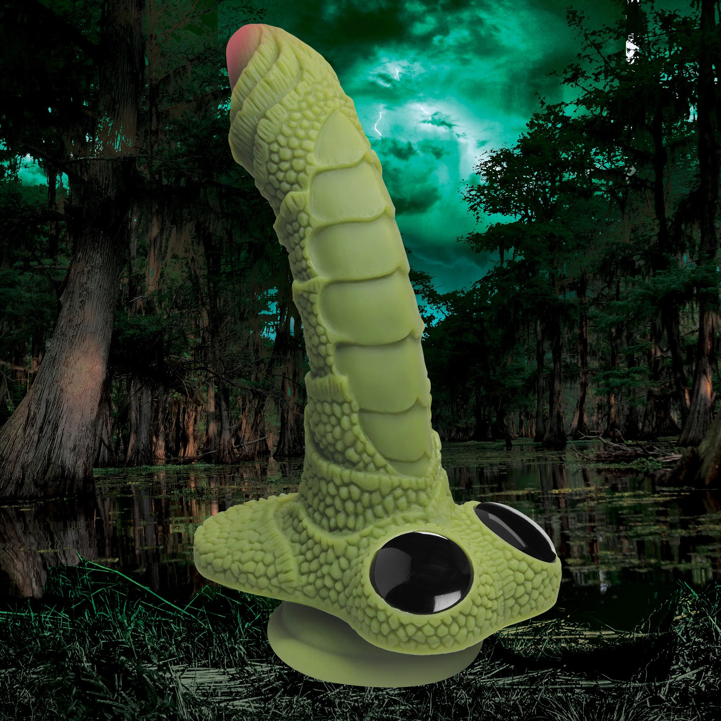 XR Brands - Creature Cocks Swamp Monster Green Scaly Silicone Dildo - Dildos - Silicone