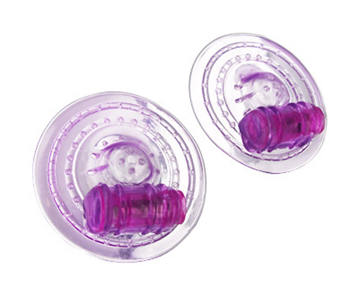 XR Brands - Razzles Vibrating Nipple Pads - Purple - Nipple Stimulators