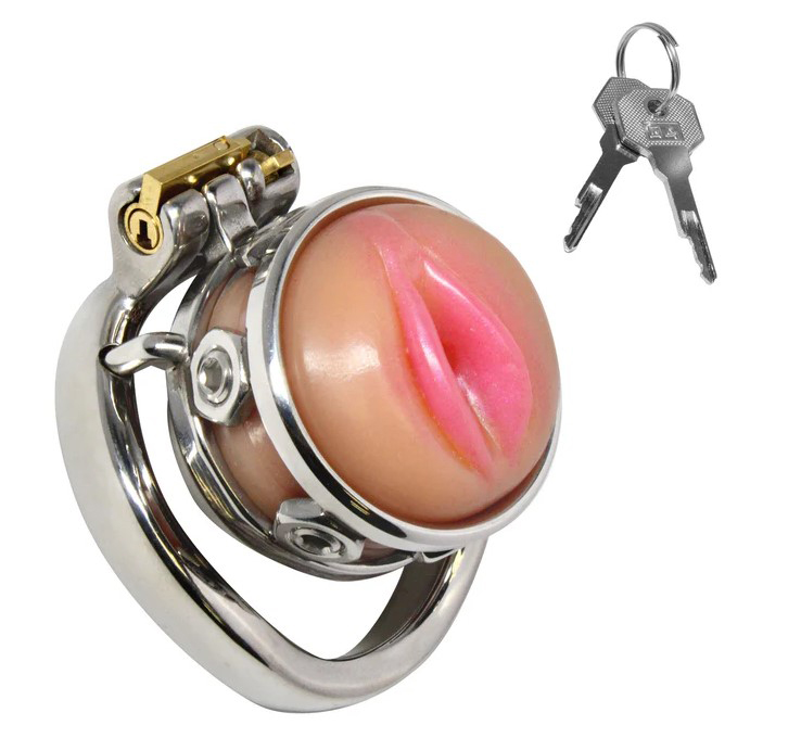 XR Brands - Pussy Boy Metal Chastity Cage - Silver - Cockrings