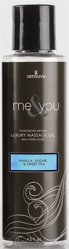 Sensuva - Me and You Massage Oil - Vanilla Sugar and Sweet Pea - 4.2 Oz. - Bath & Body