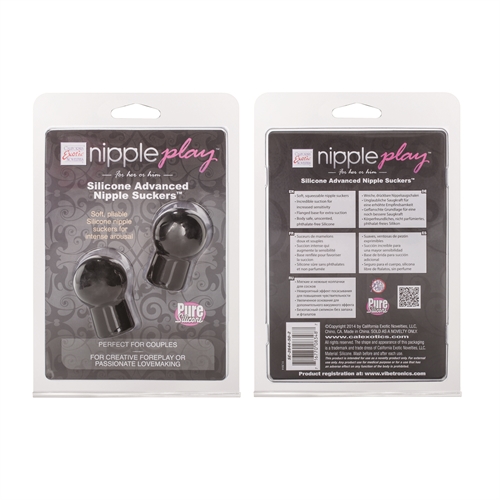 CalExotics - Nipple Play Silicone Advanced Nipple Suckers - Black - Nipple Stimulators