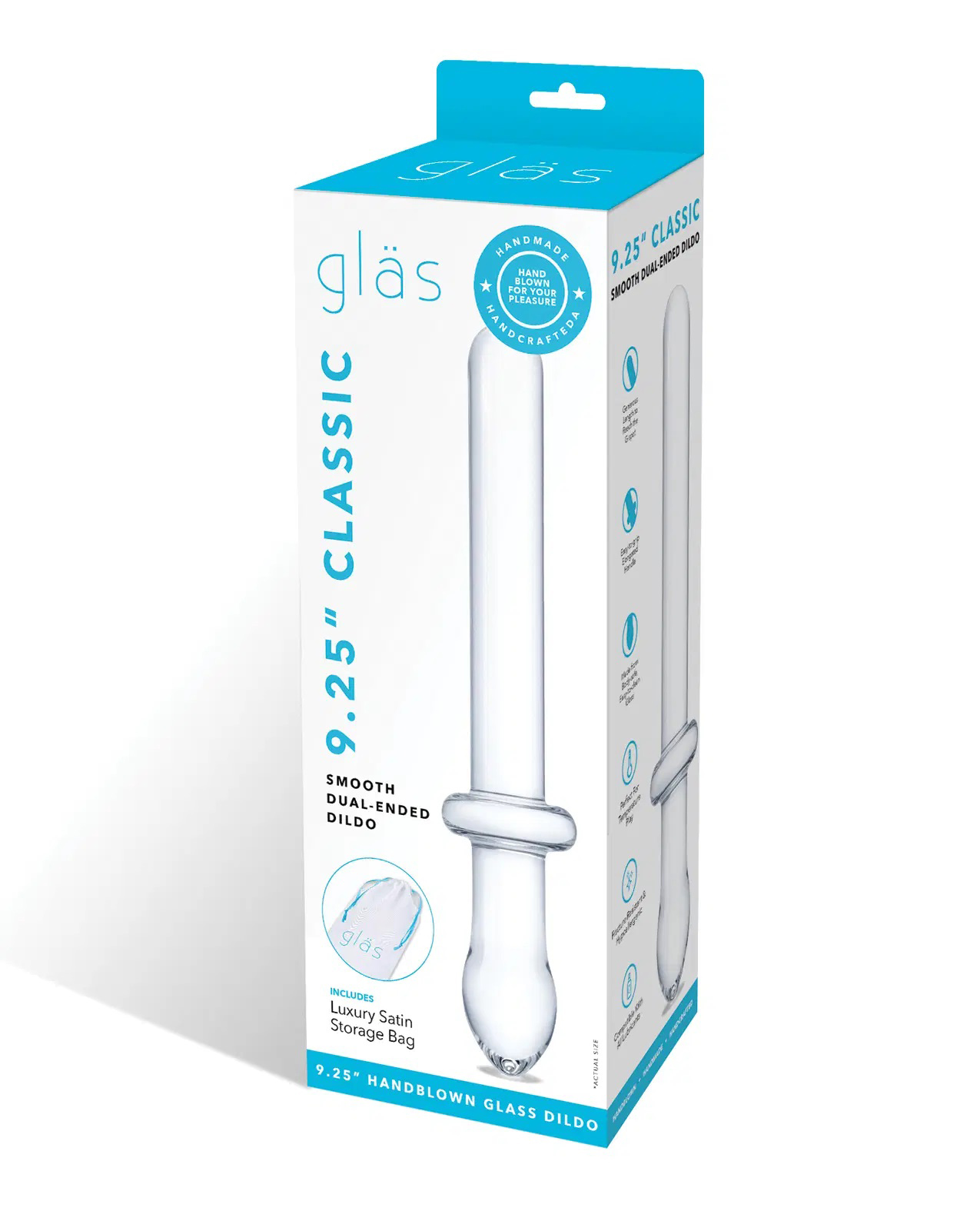 Electric Novelties - 9.25 Inch Classic Smooth Dual-Ended Dildo - Clear - Dildos & Dongs