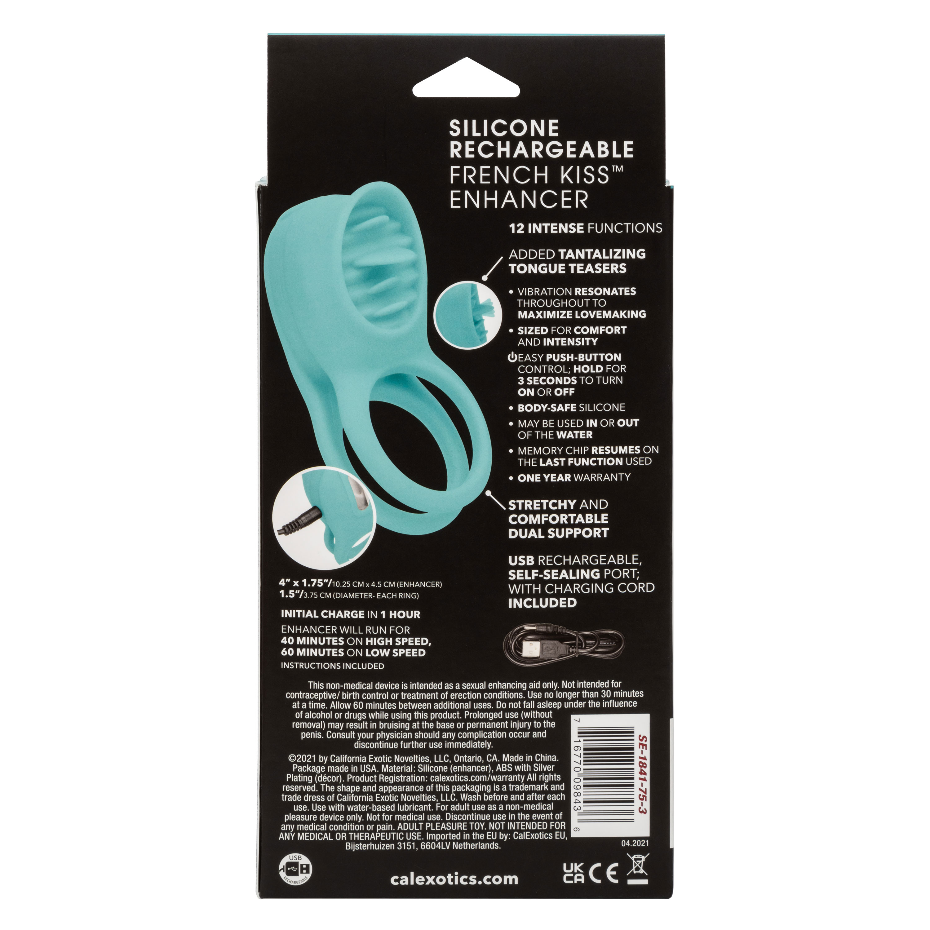 CalExotics - Silicone Rechargeable French Kiss Enhancer - Cockrings