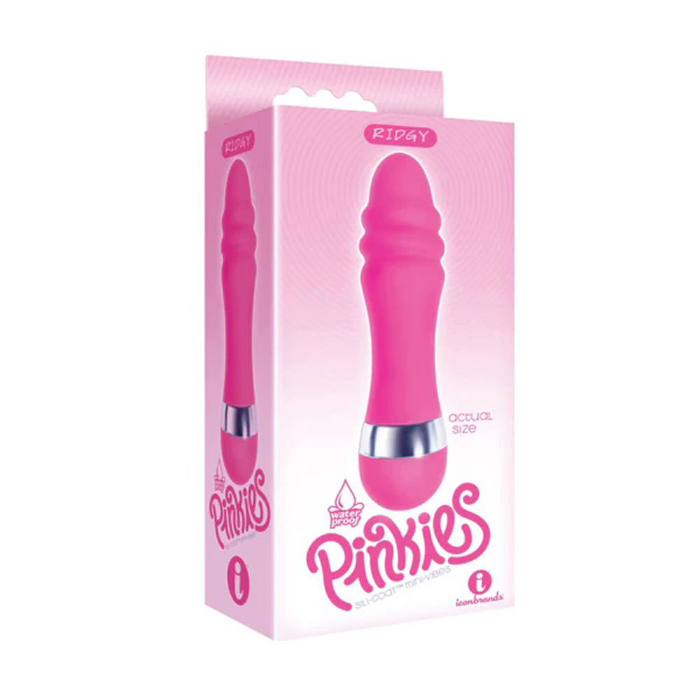 Icon Brands - Pinkies Silicoat Mini-Vibe - Ridgy - Pink - Vibrators - ABS