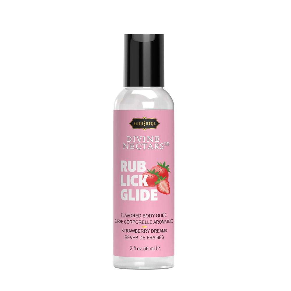 Kama Sutra - Divine Nectars Flavored Body Glide - Strawberry Dreams - 2 Fl. Oz./ 59ml - Lubricants, Creams & Glides