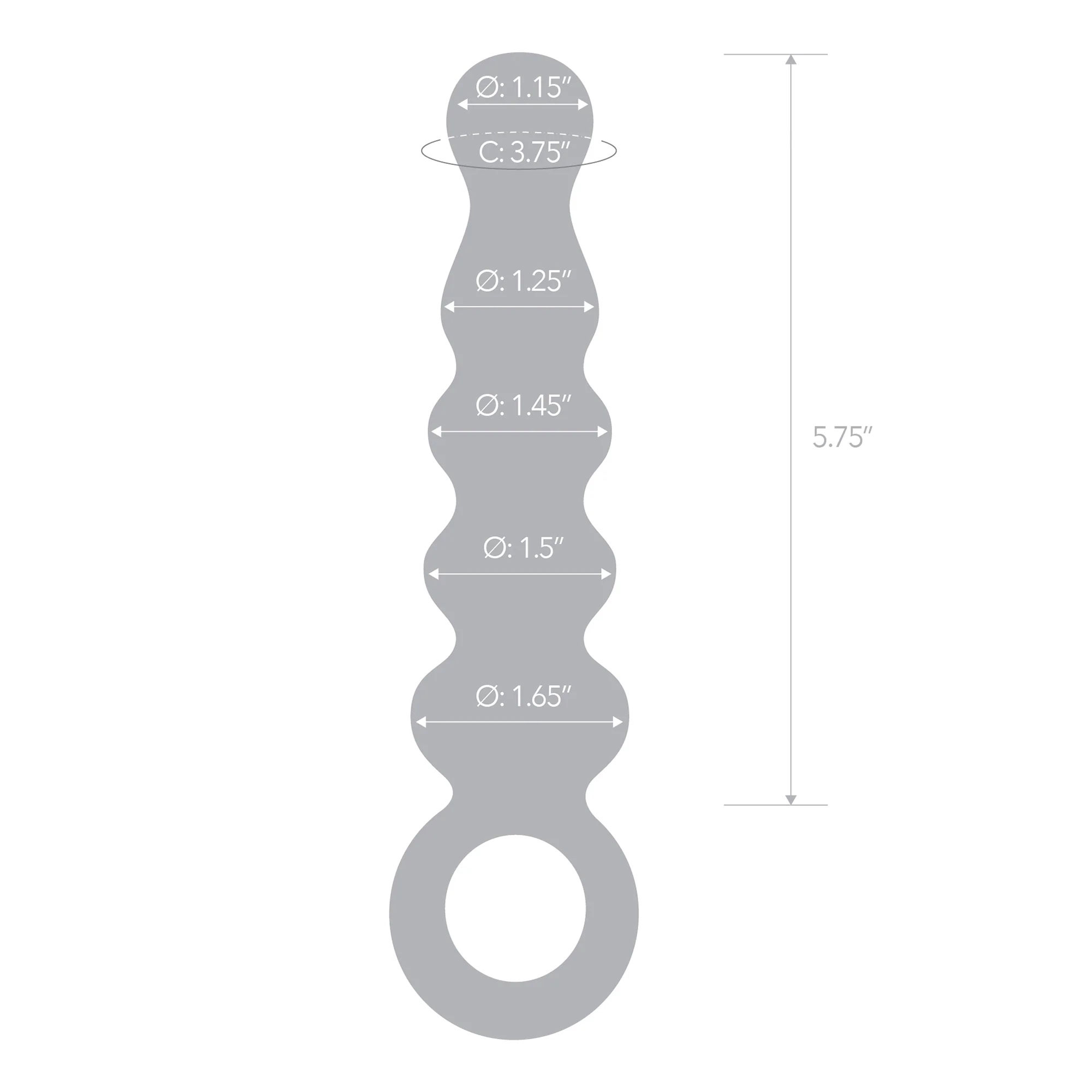 Electric Eel Glas 7.5 in. Quintessence Beaded Anal Slider Glass Dildo with Ring Handle