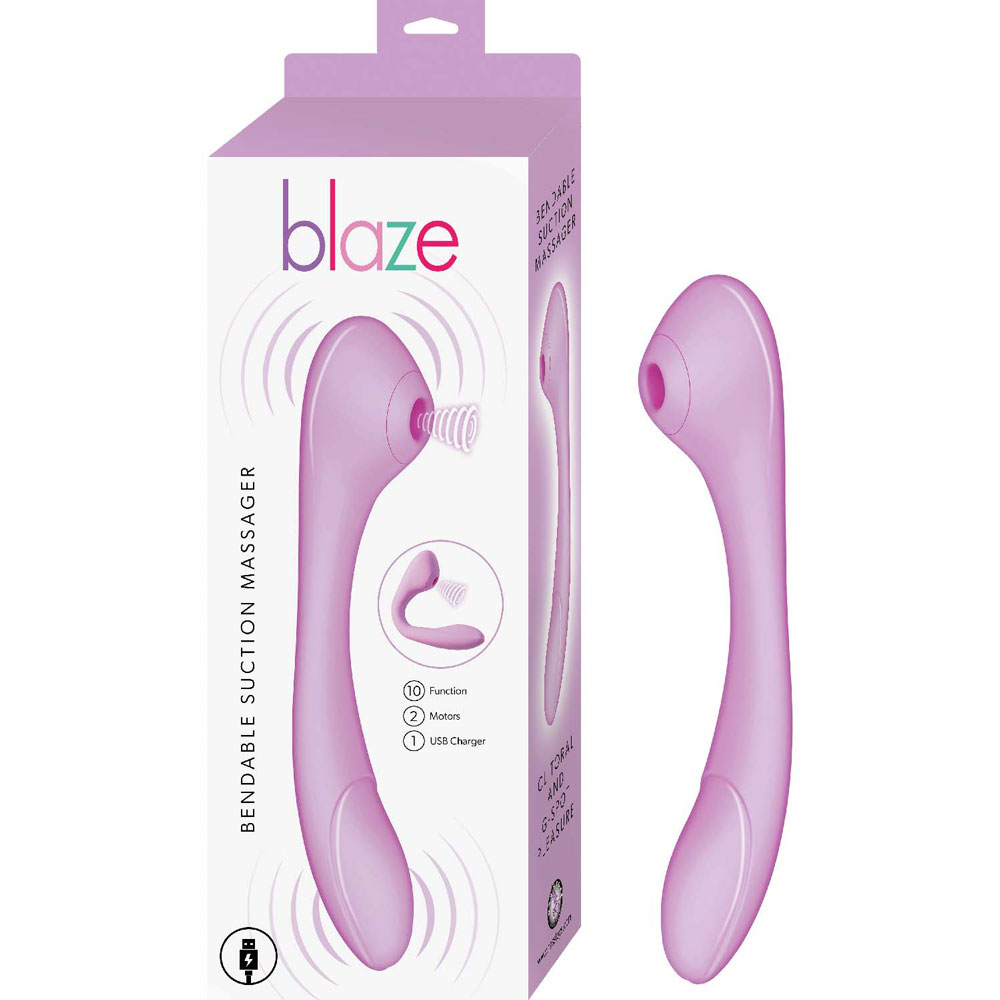 Nasstoys - Blaze Bendable Suction Massager Lavender - Vibrators - Silicone